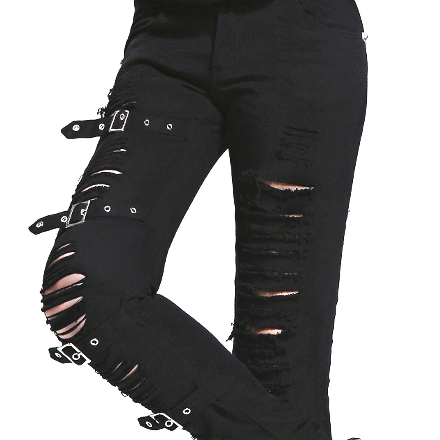 Pantalón Desgarrado con Hebillas - Image 4