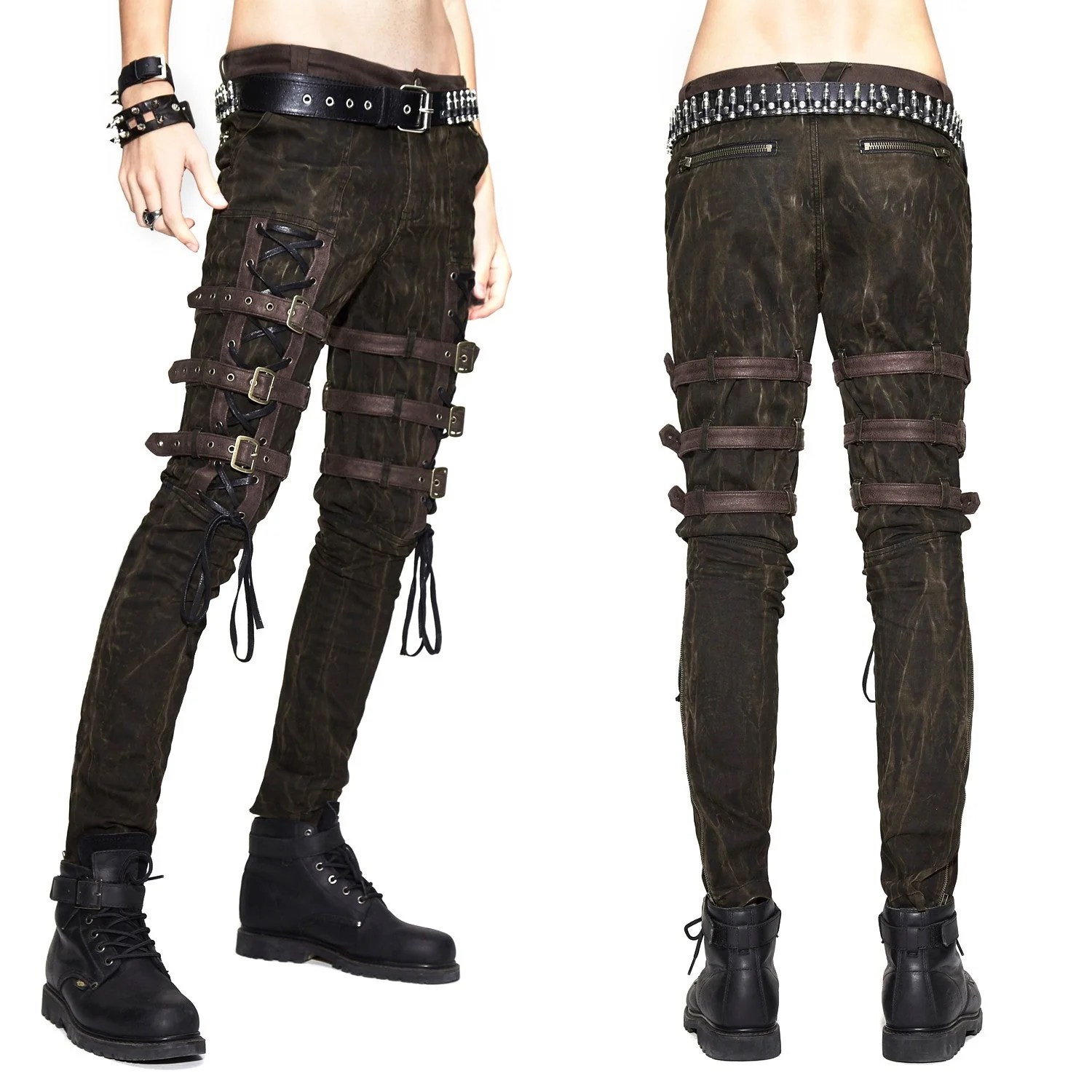 Pantalón Marrón con Hebillas para Hombre - Image 3