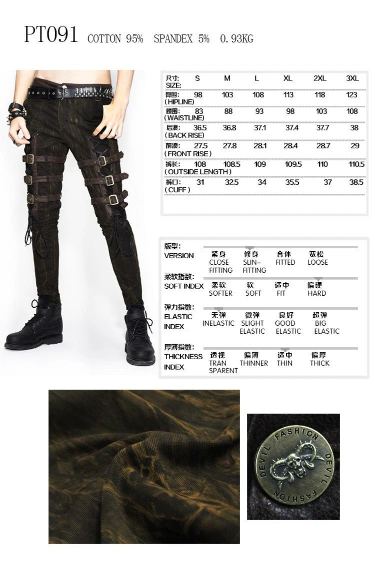 Pantalón Marrón con Hebillas para Hombre - Image 5