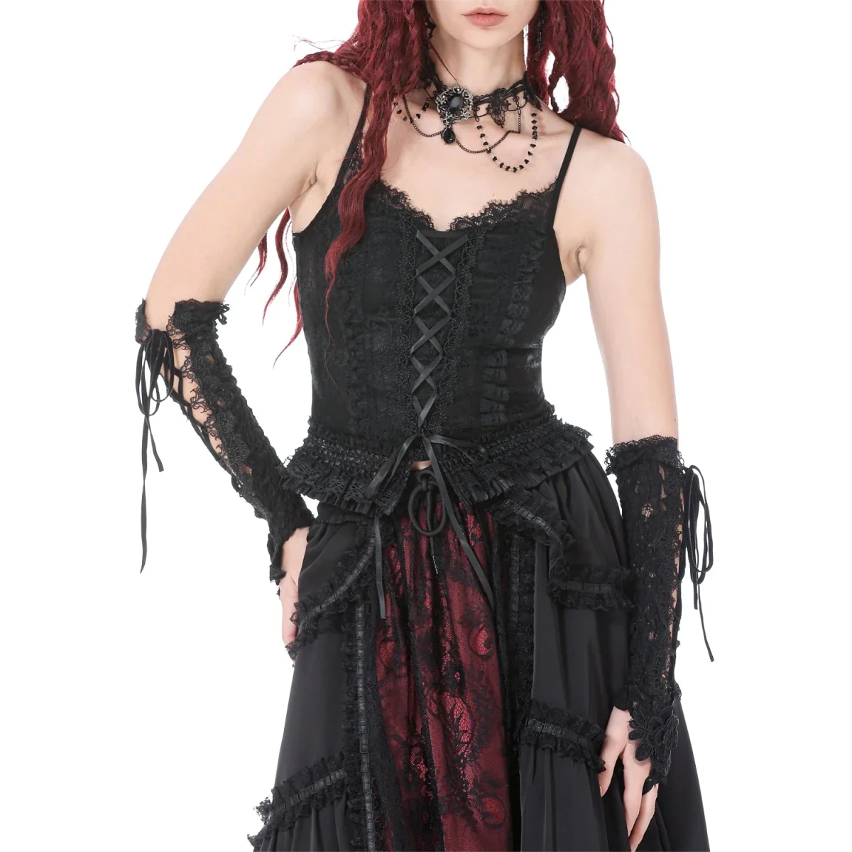 Top de Encaje con Lazada Frontal y Tirantes - Image 6