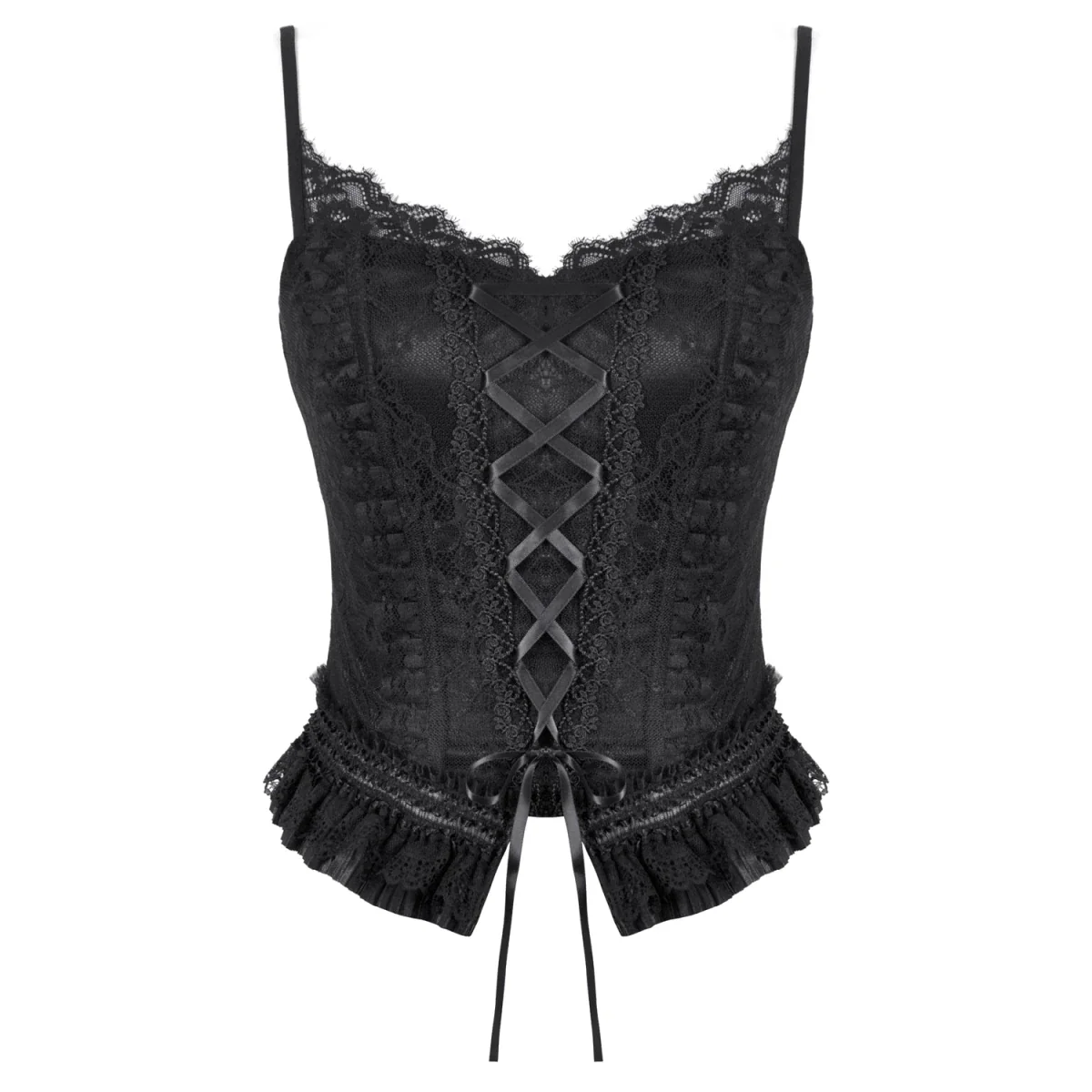 Top de Encaje con Lazada Frontal y Tirantes - Image 8