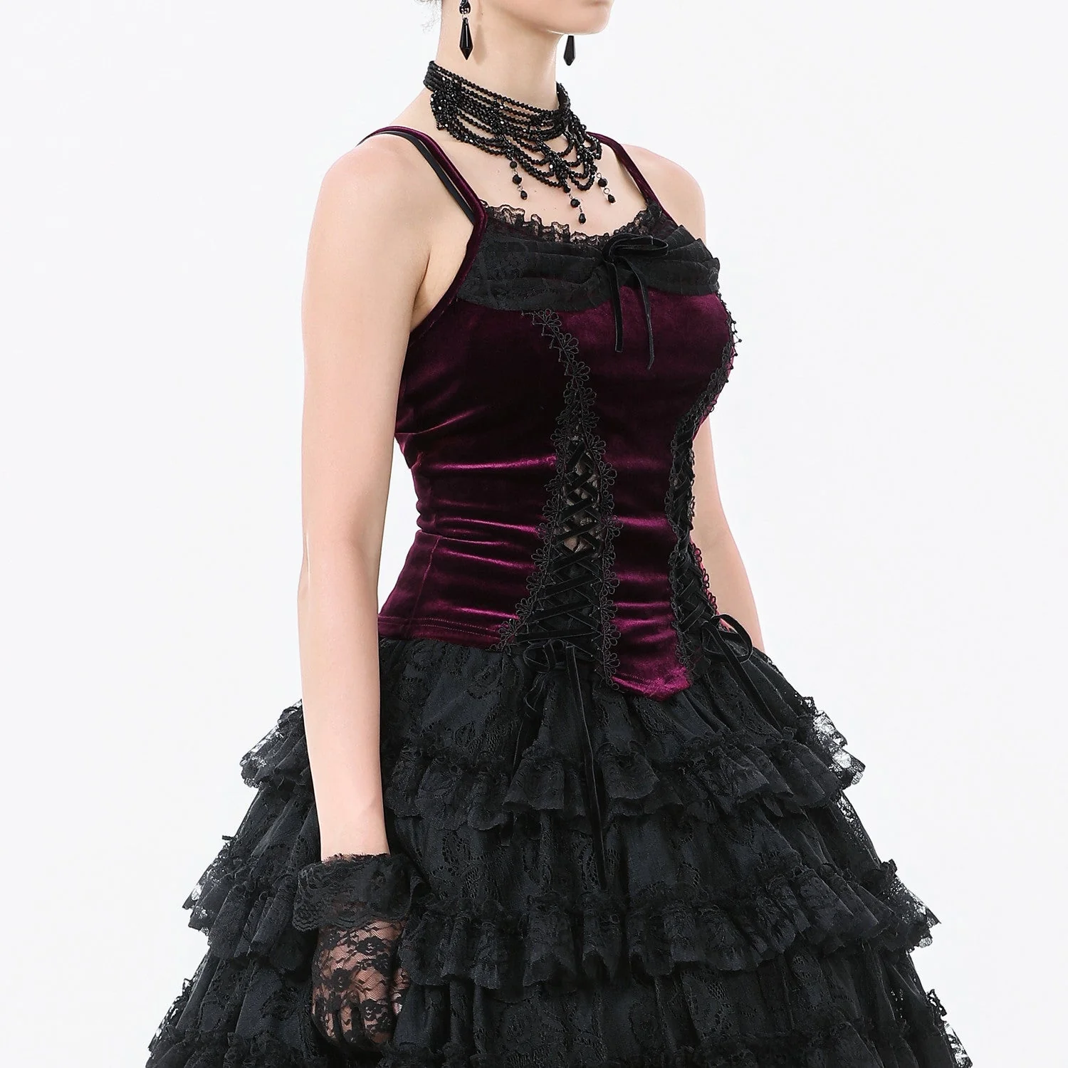 Top terciopelo Gótico Romántico "velora" - Image 3