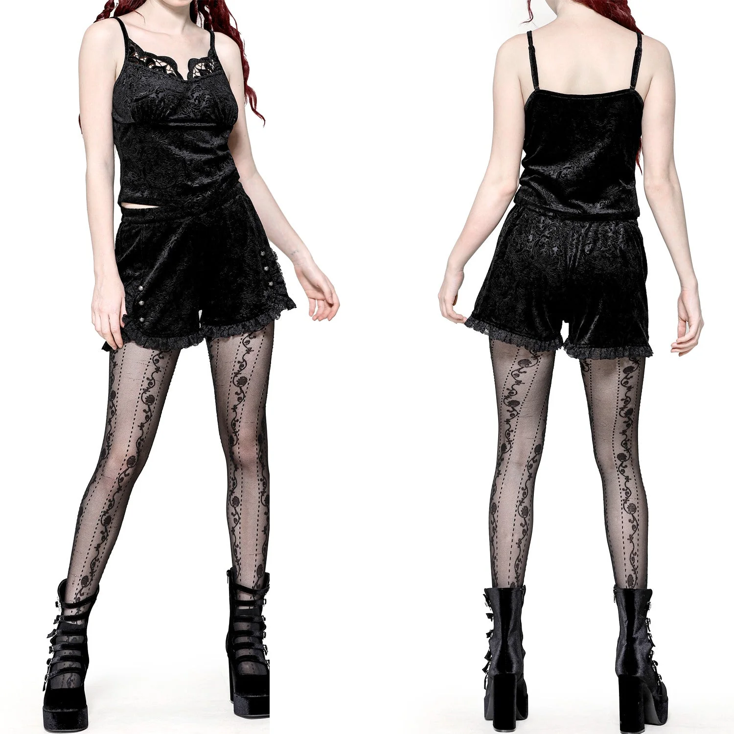 Top de Terciopelo Negro con Relieve "Mystic" - Image 2