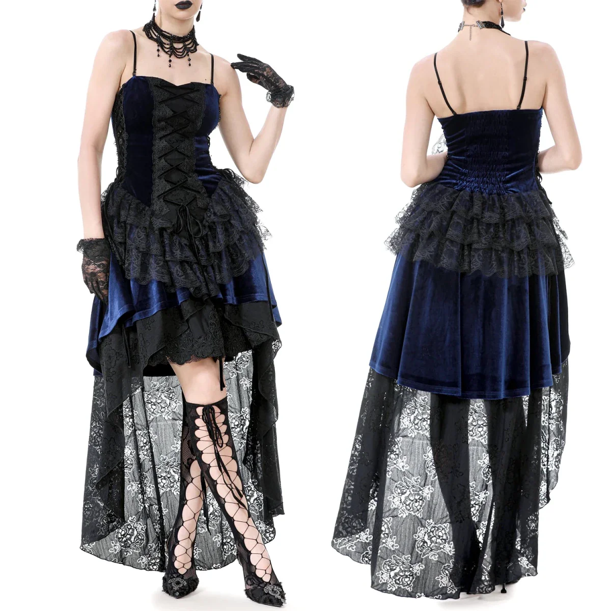 Vestido Asimétrico de Encaje con Escote Corazón - Image 2