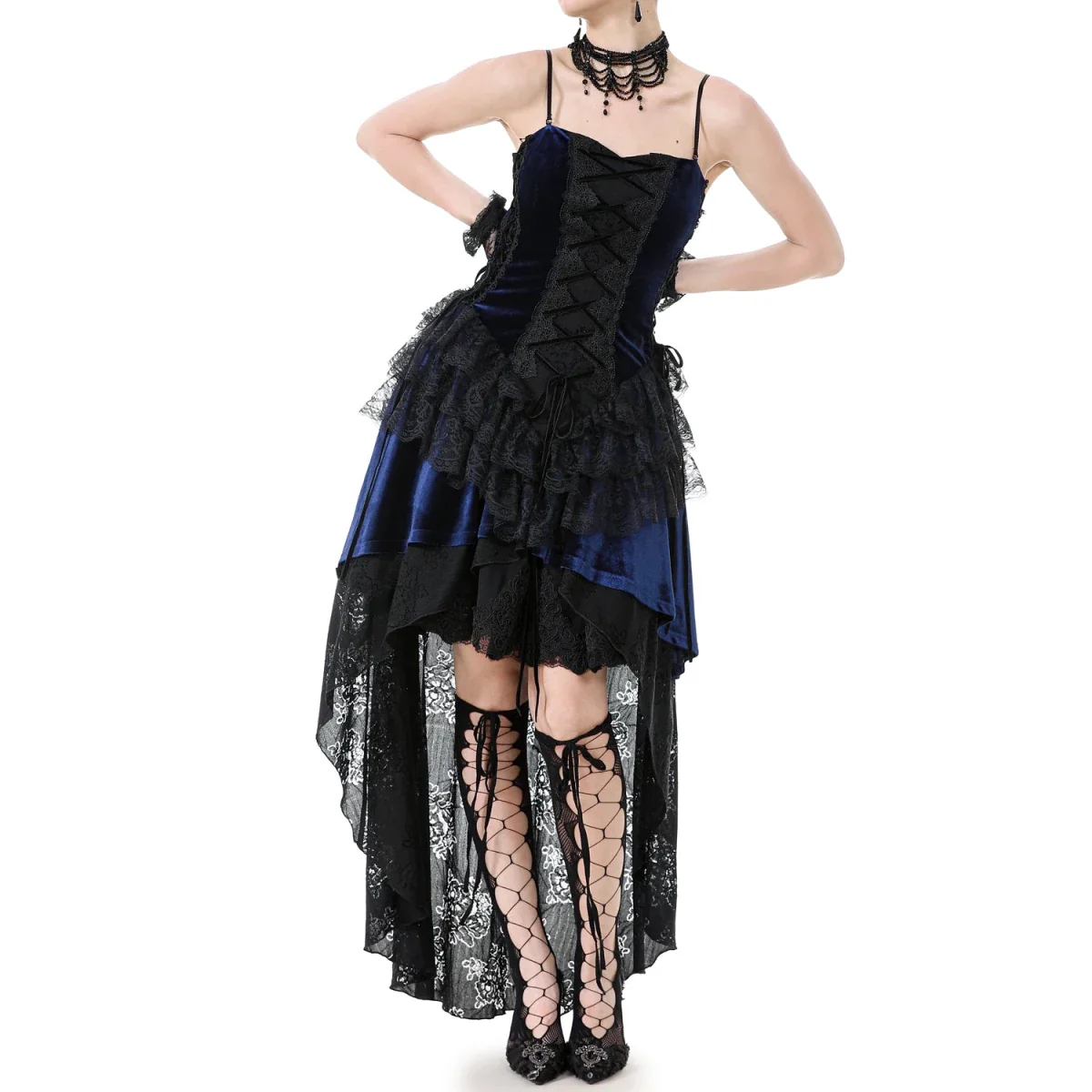 Vestido Asimétrico de Encaje con Escote Corazón - Image 4