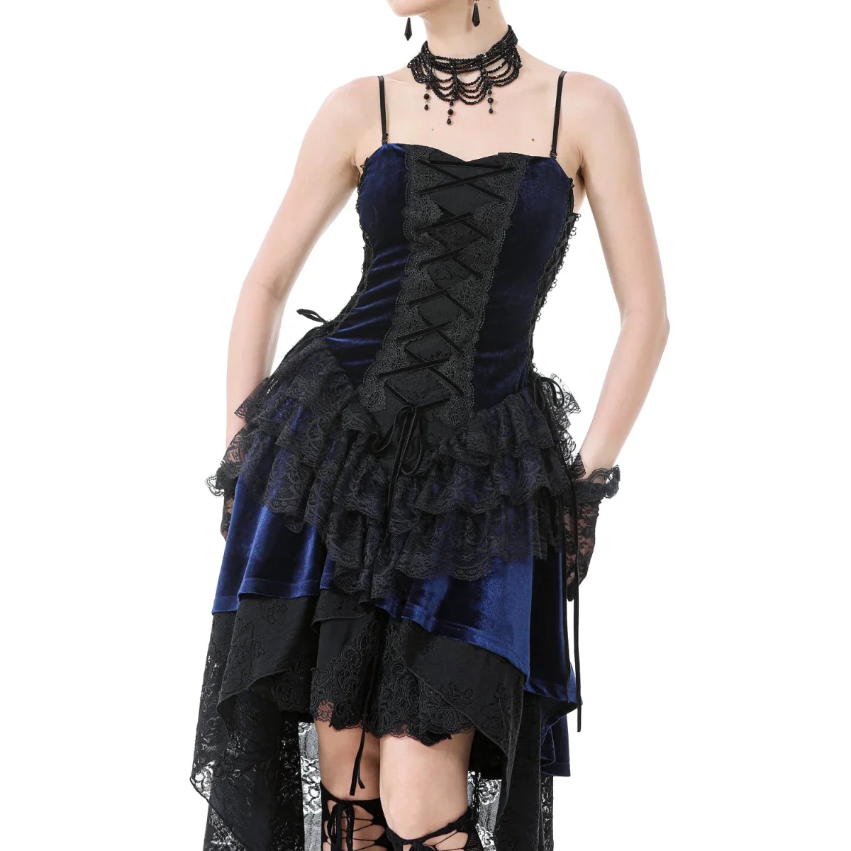 Vestido Asimétrico de Encaje con Escote Corazón - Image 6
