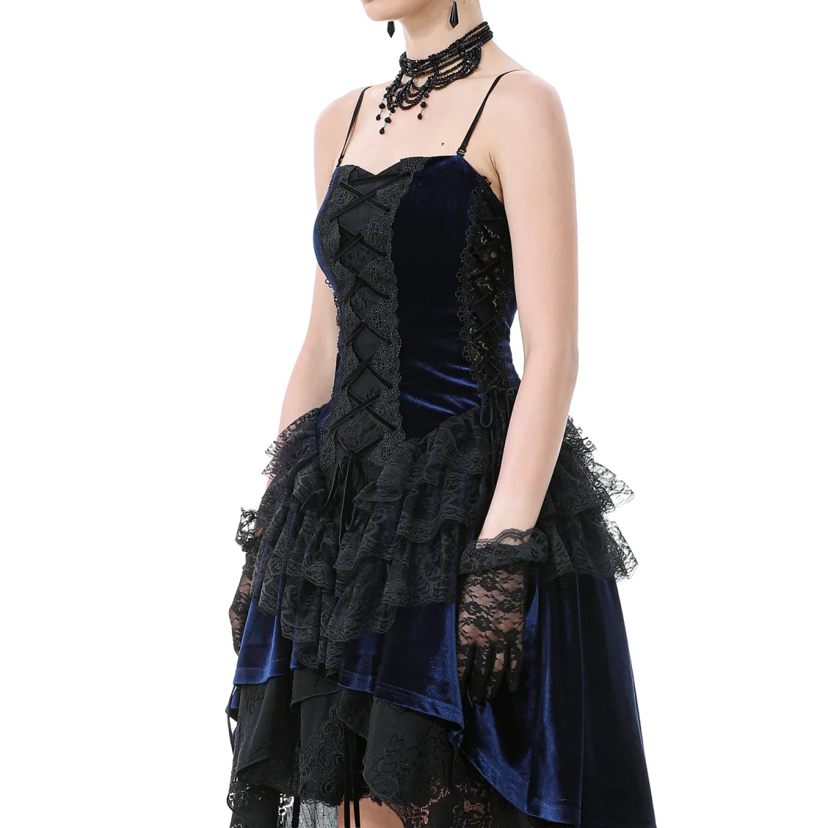 Vestido Asimétrico de Encaje con Escote Corazón - Image 7