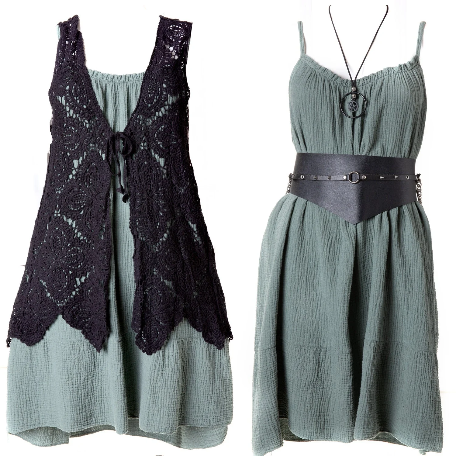 Vestido Verde de Algodón "Base" - Image 8