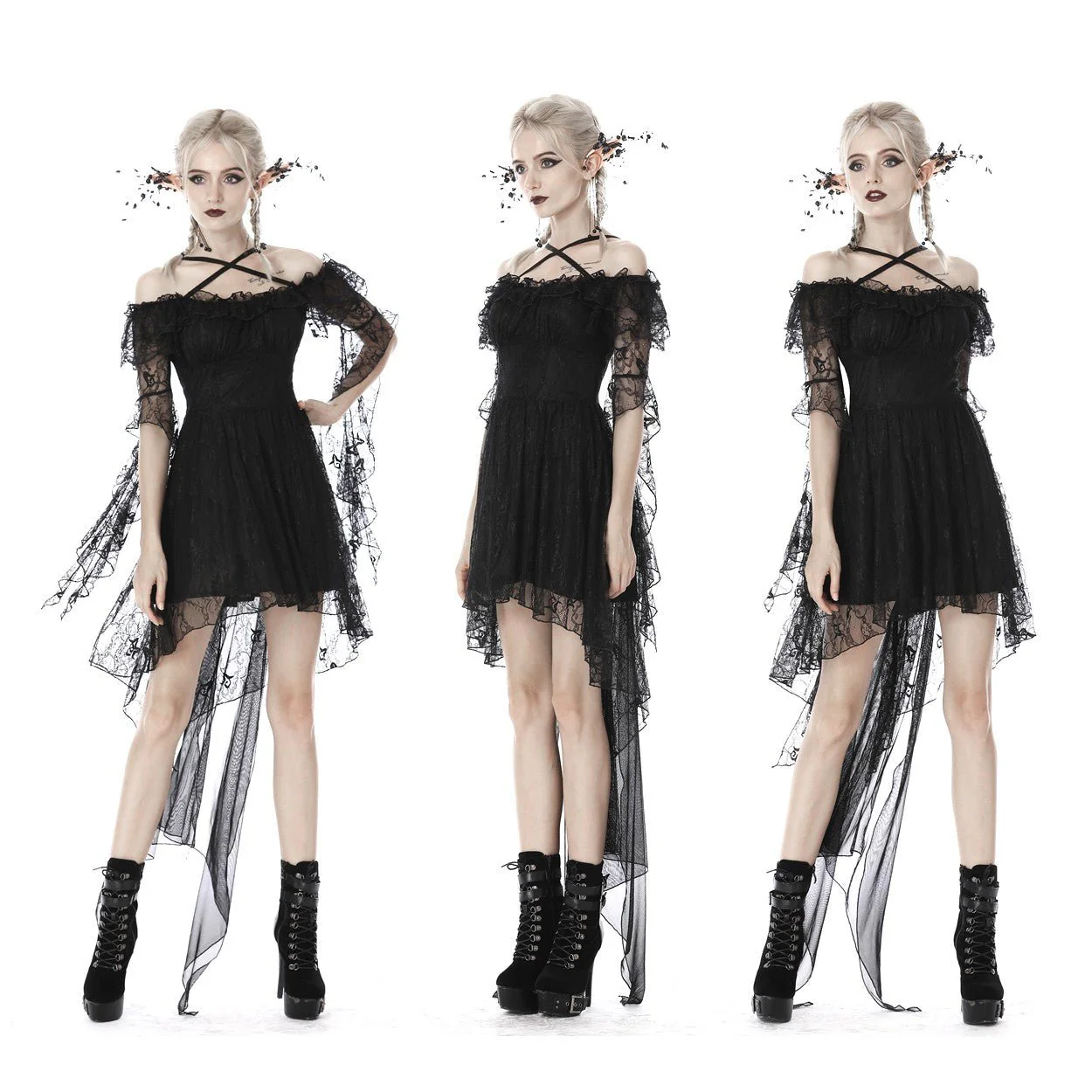 Vestido con Encaje y Tul - Image 3