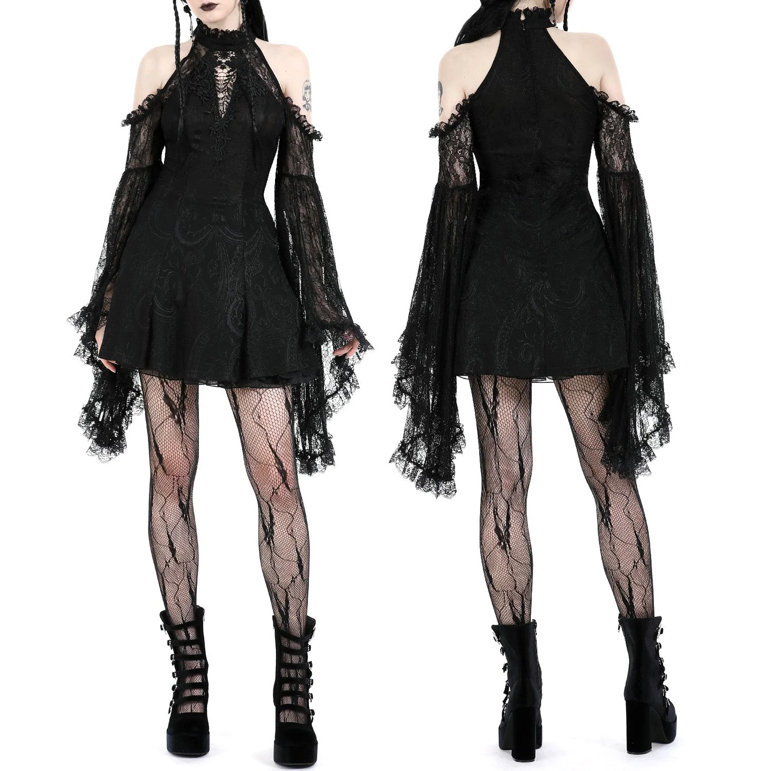 Vestido con Mangas de Encaje - Image 2