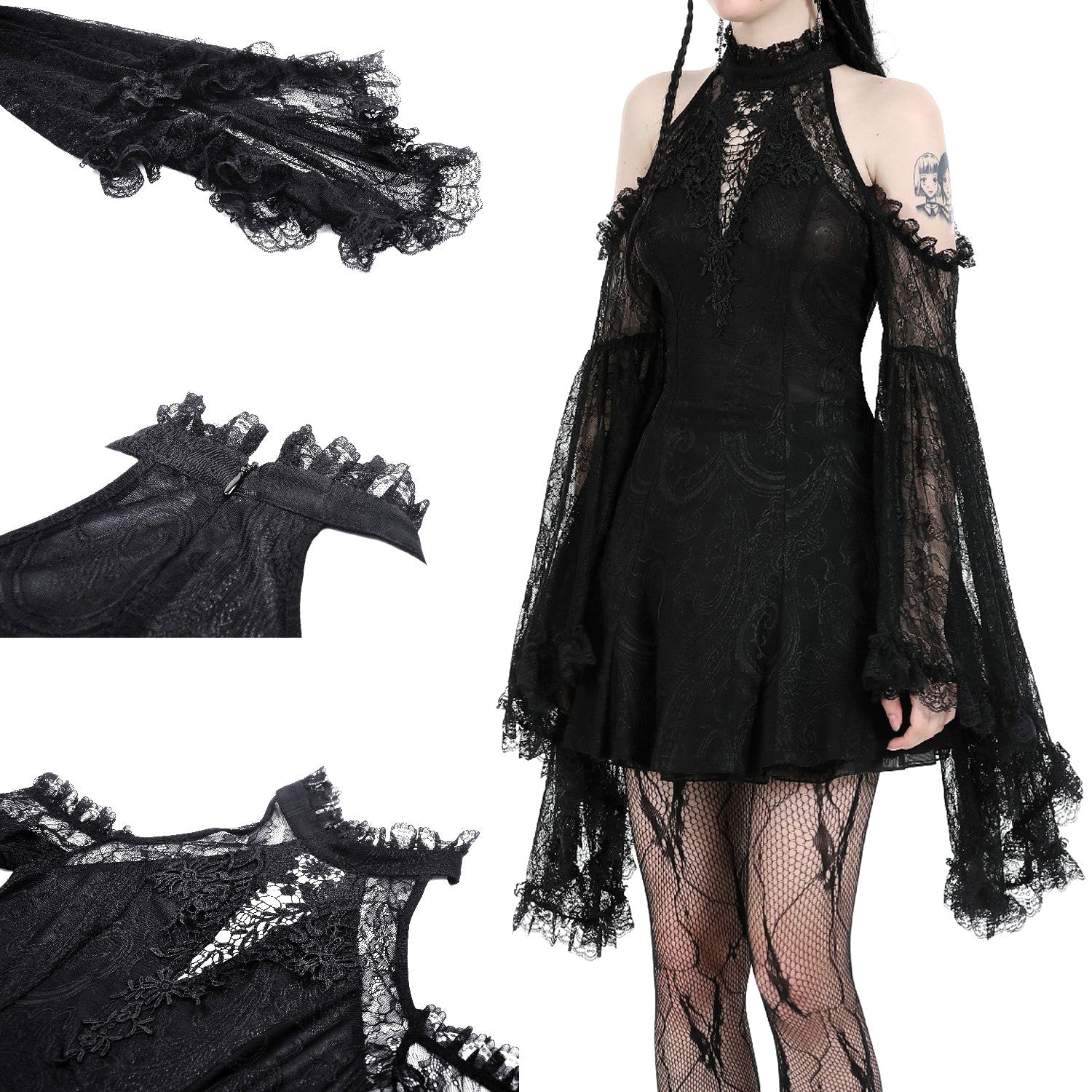 Vestido con Mangas de Encaje - Image 4