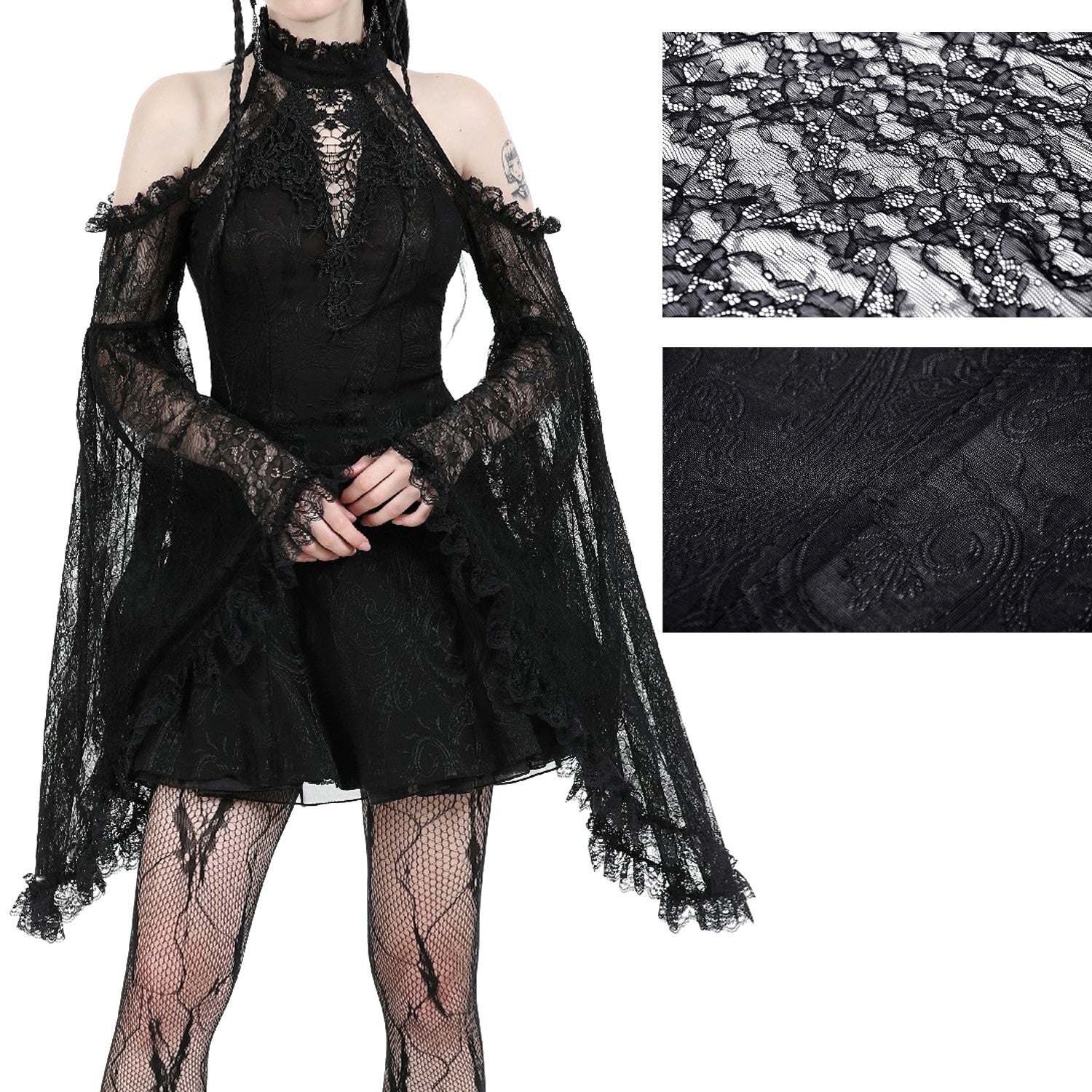 Vestido con Mangas de Encaje - Image 5