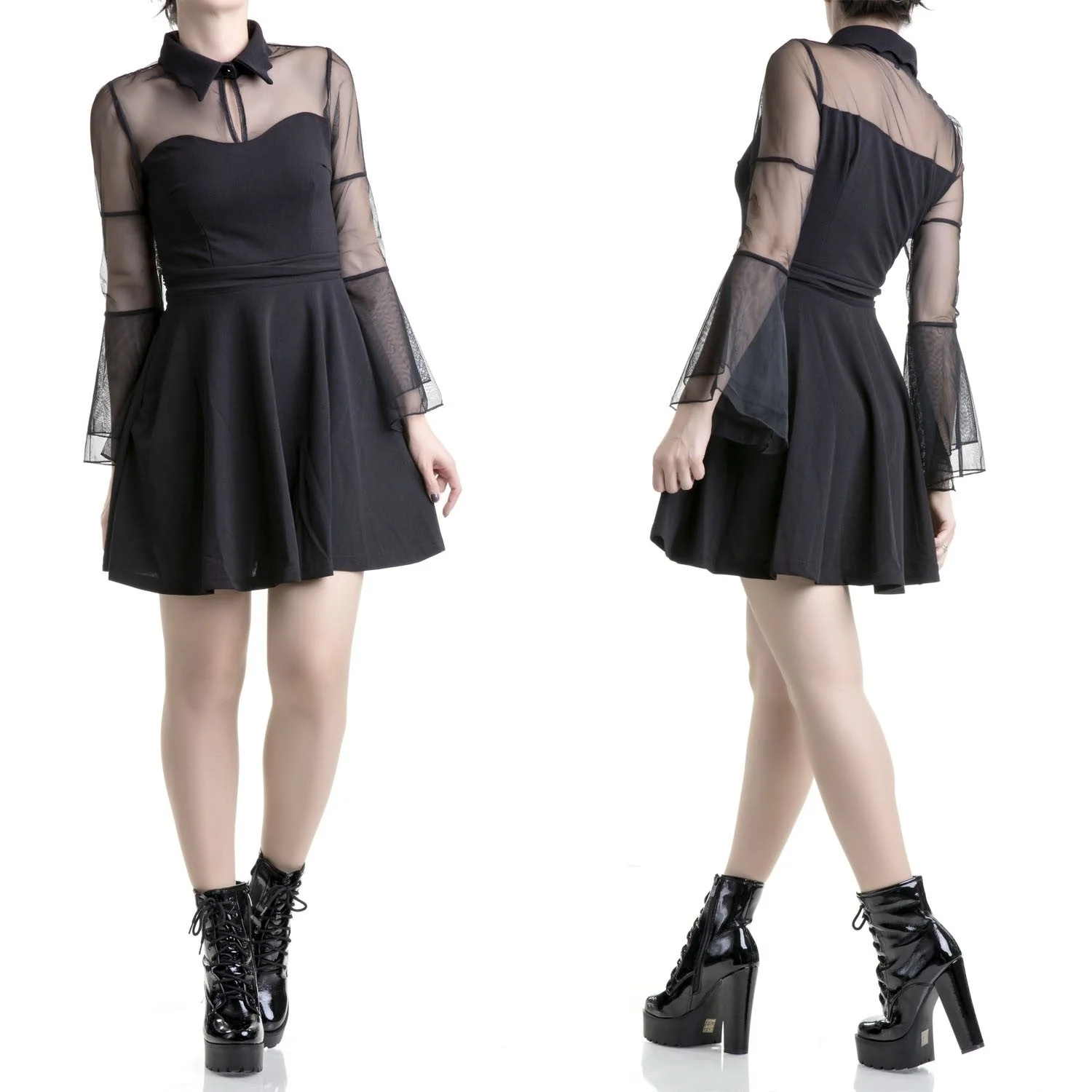 Vestido con Mangas de Tul - Image 2