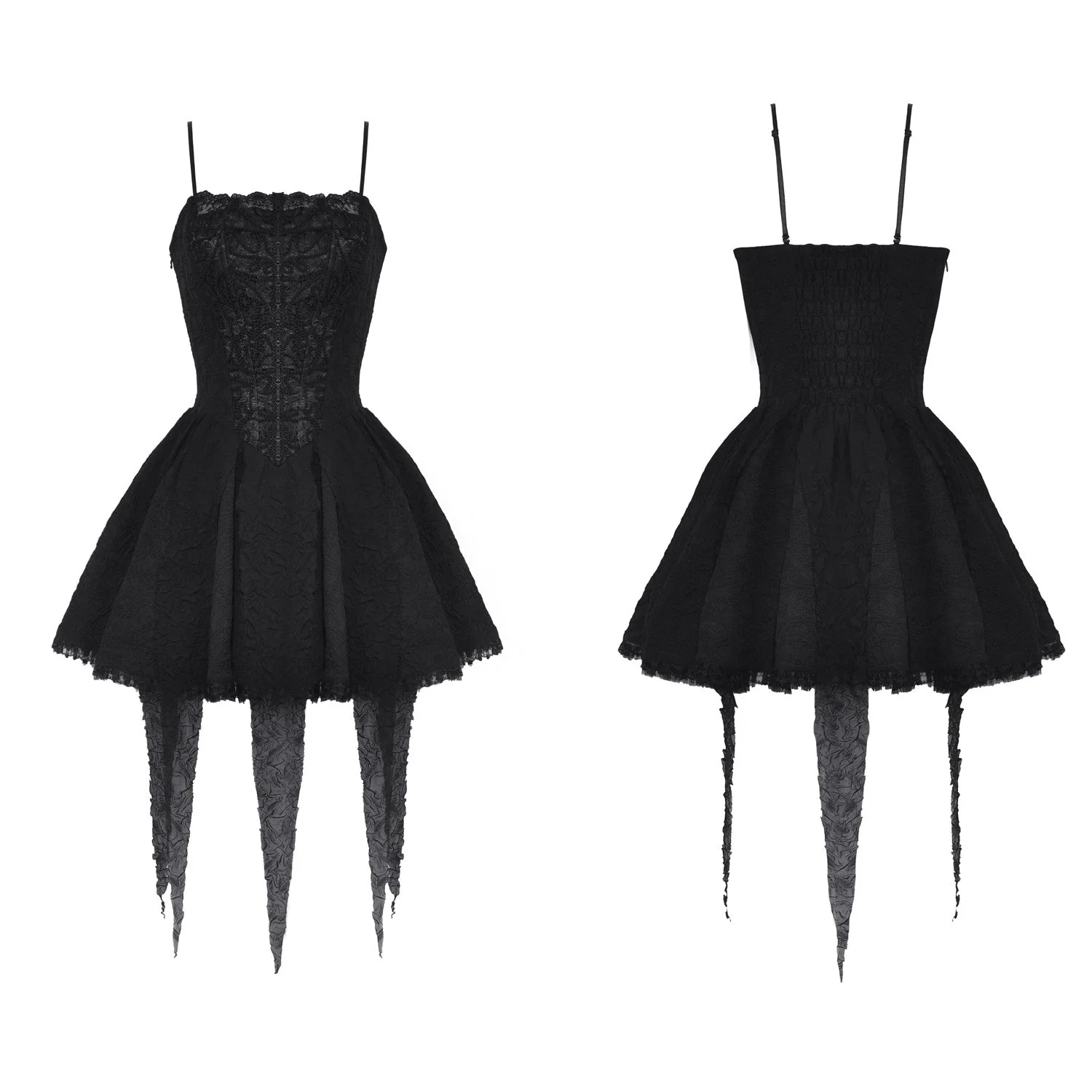Vestido Mini Gótico de Encaje Dark - Image 3