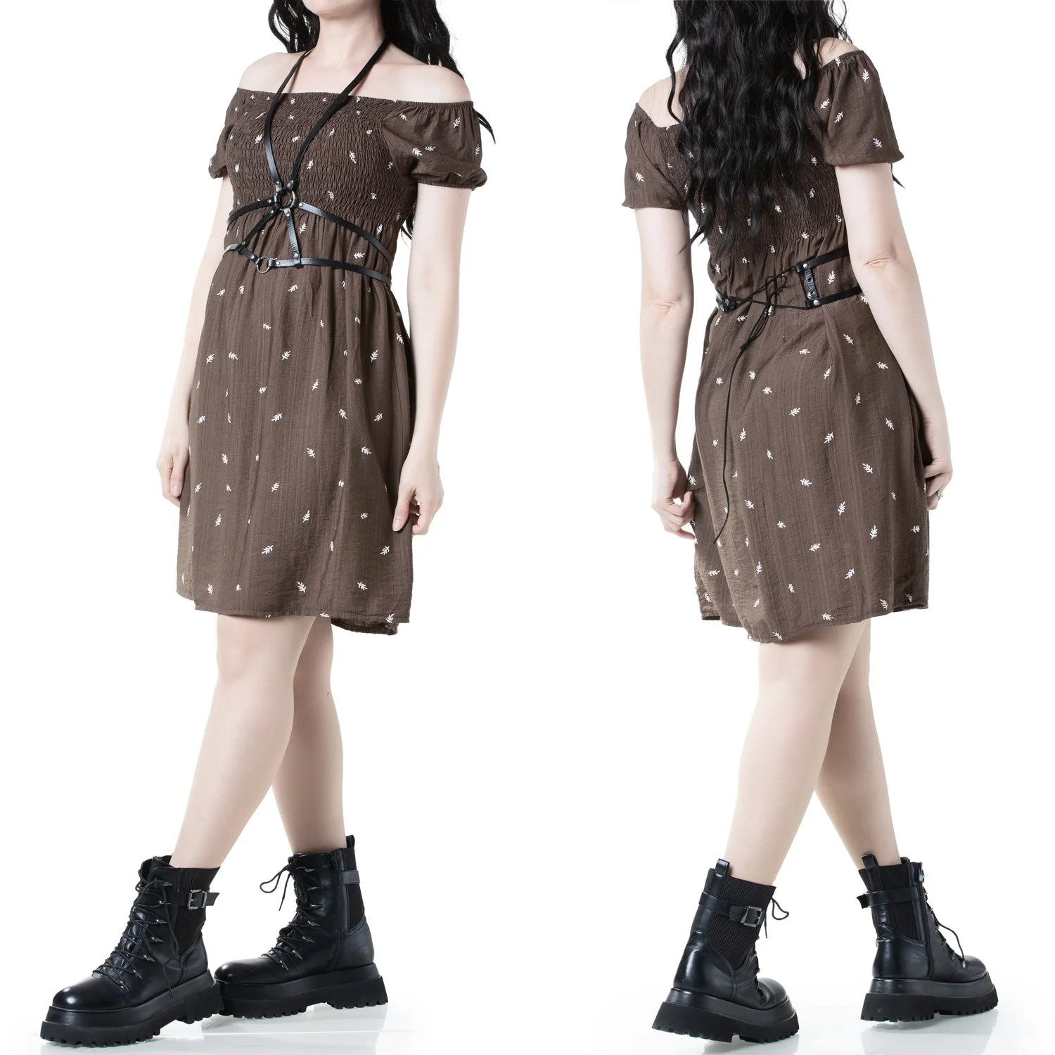 Vestido Corto Marrón Elástico "Sweet" - Image 2