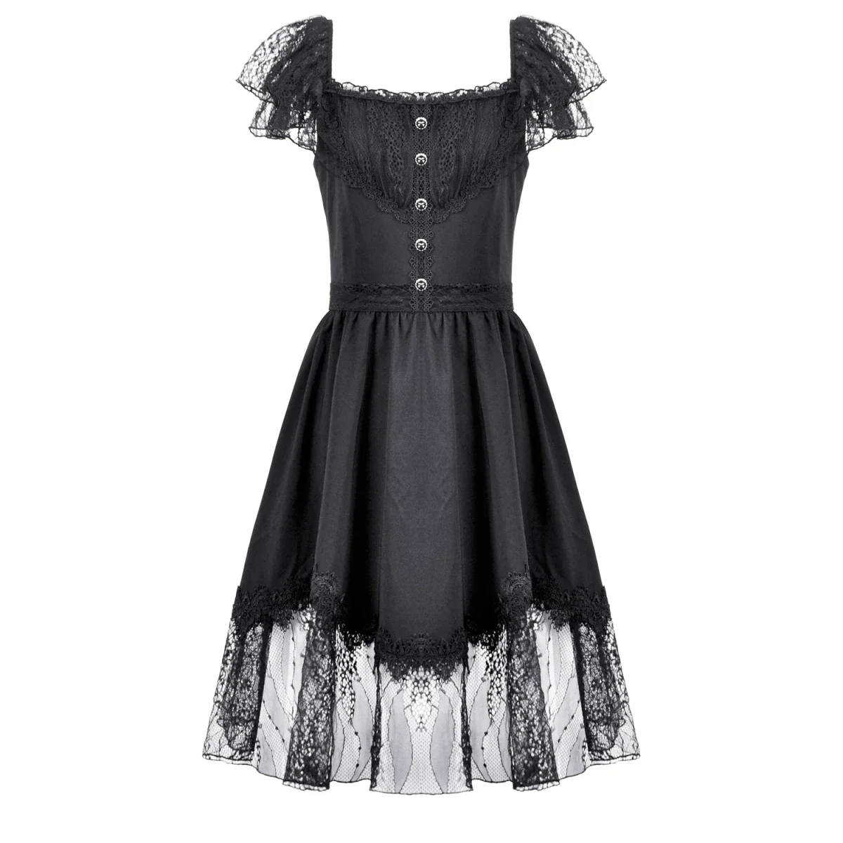 Vestido  de Encaje con Botones y Lazada Trasera - Image 7