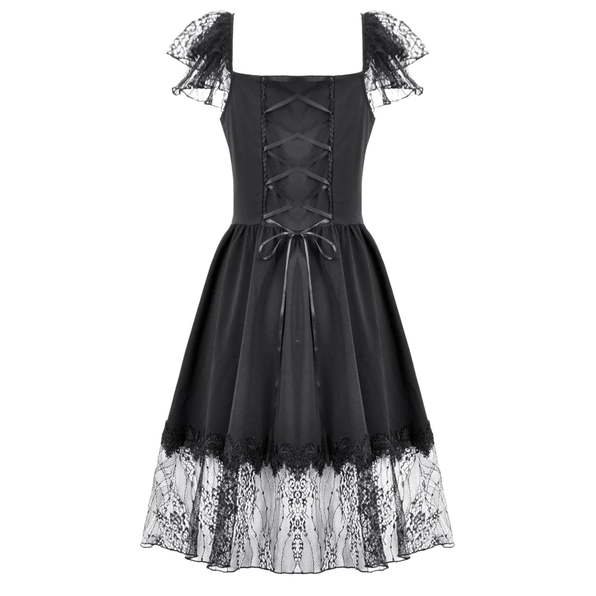 Vestido  de Encaje con Botones y Lazada Trasera - Image 8