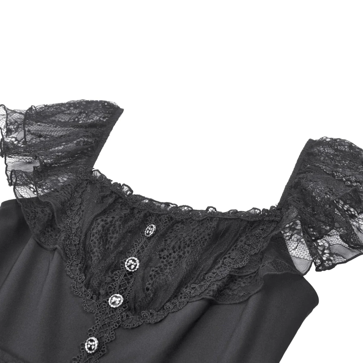 Vestido  de Encaje con Botones y Lazada Trasera - Image 9
