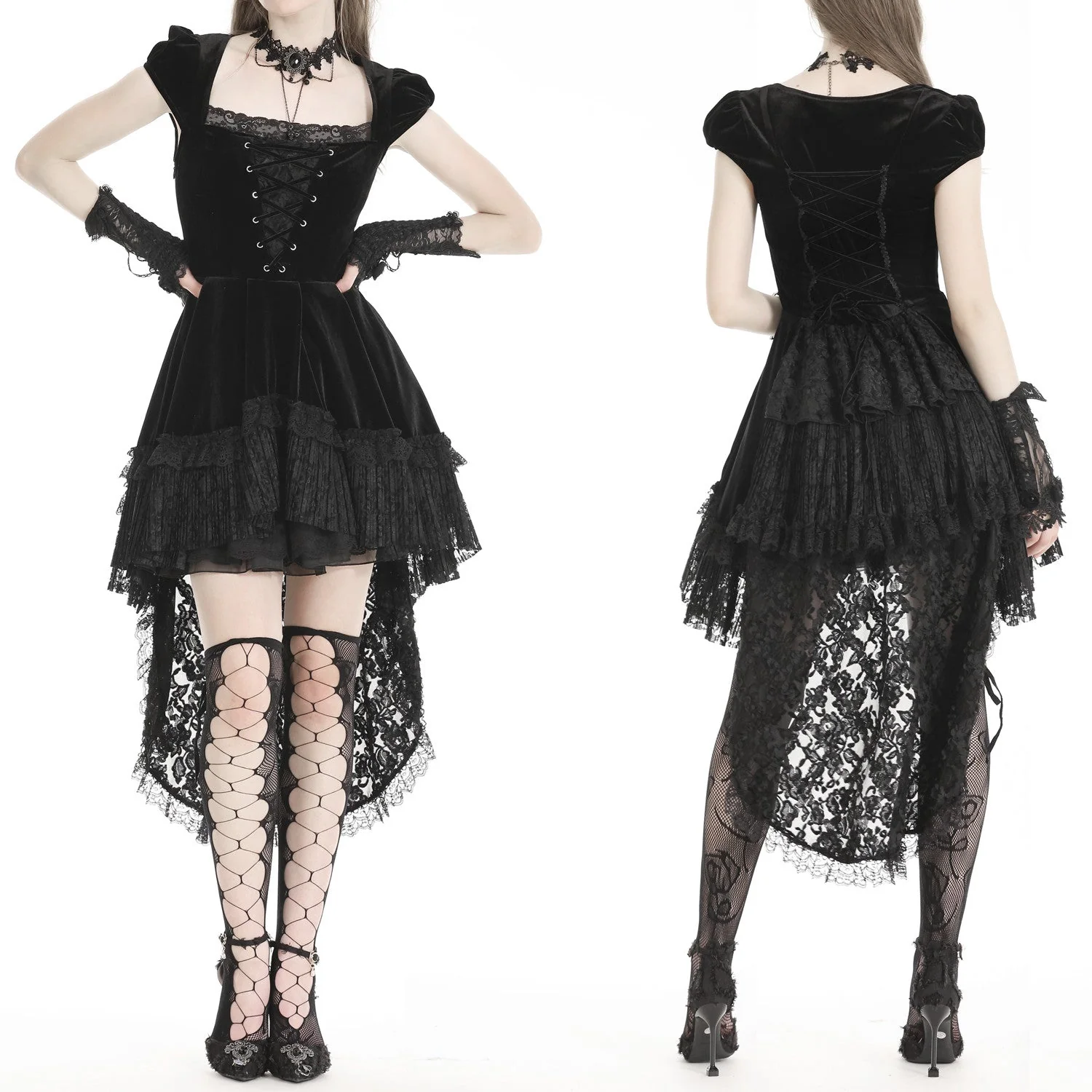 Vestido de Terciopelo y Encaje - Image 3