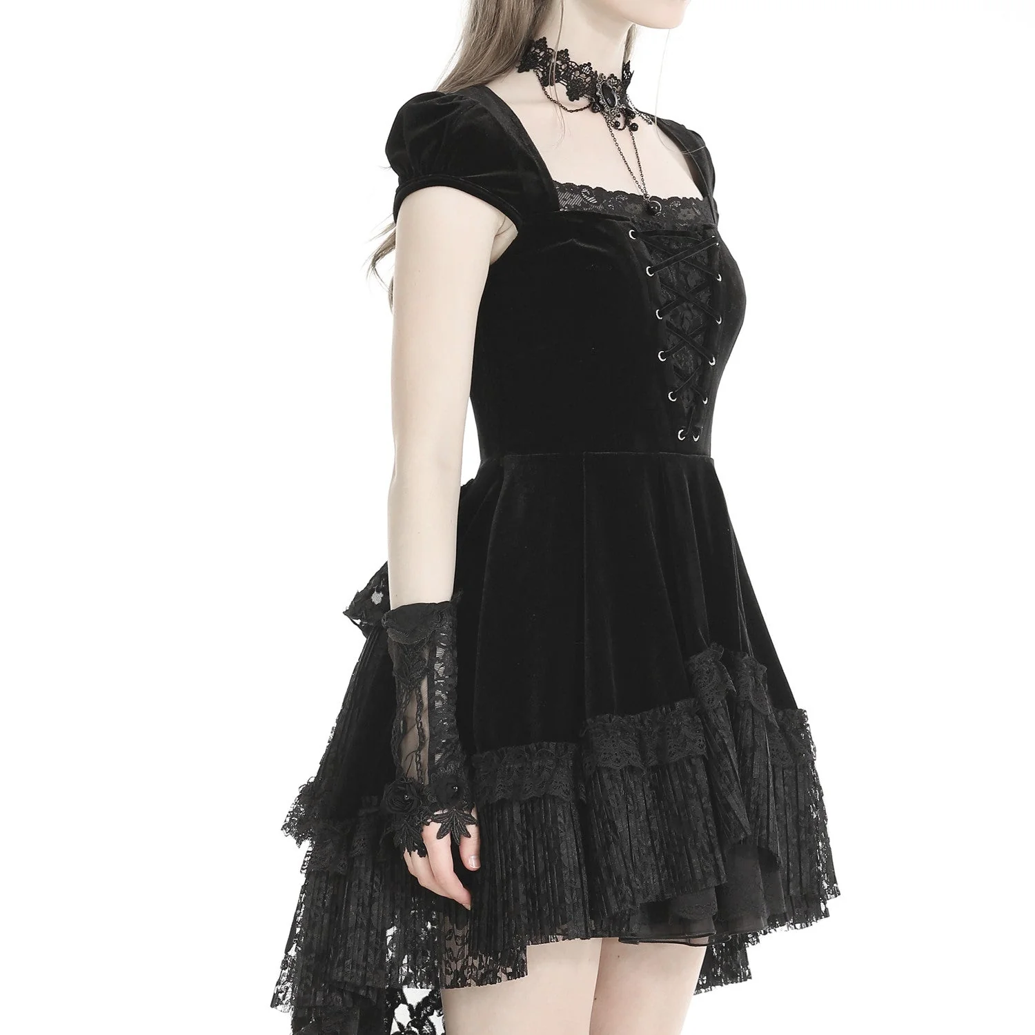 Vestido de Terciopelo y Encaje - Image 4