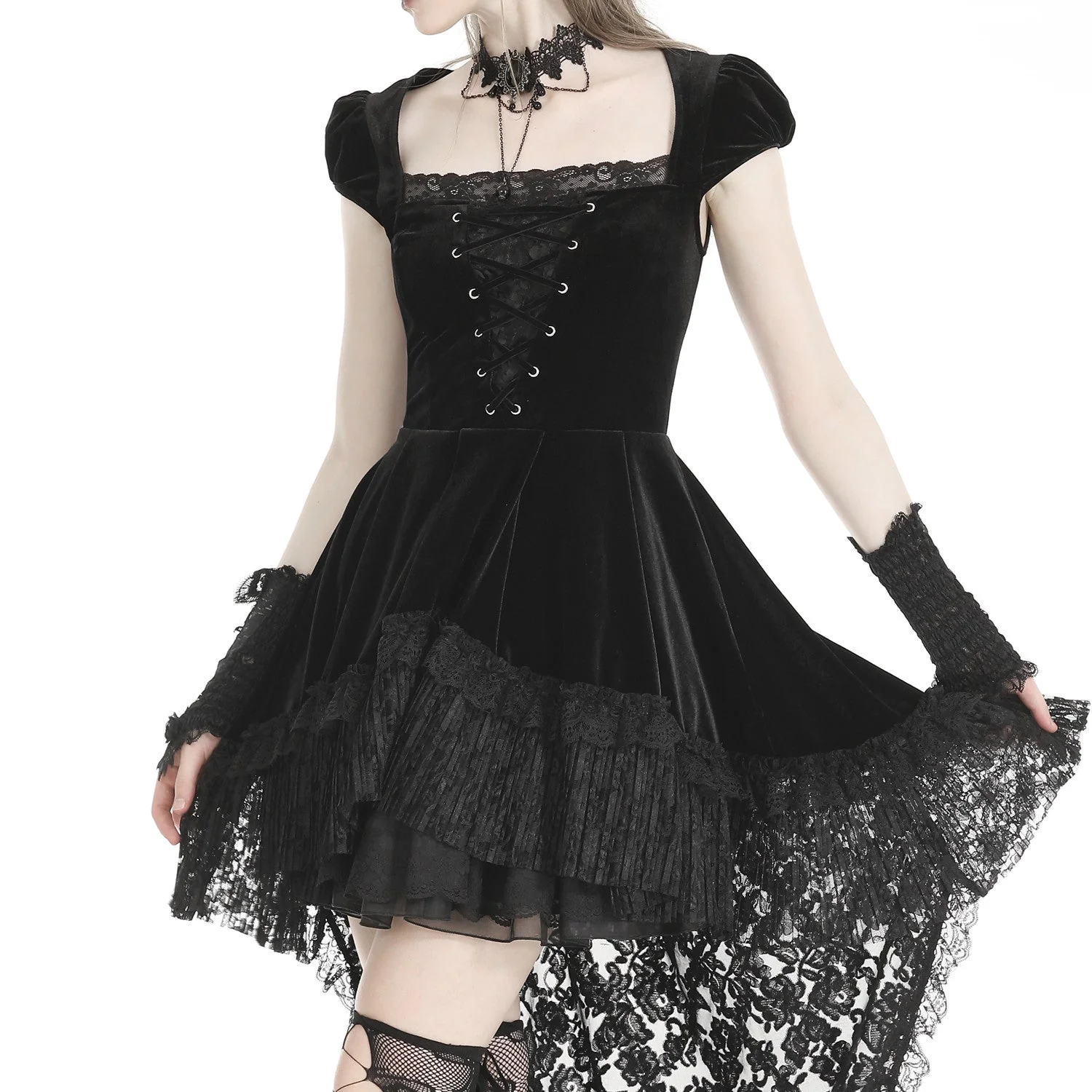 Vestido de Terciopelo y Encaje - Image 6