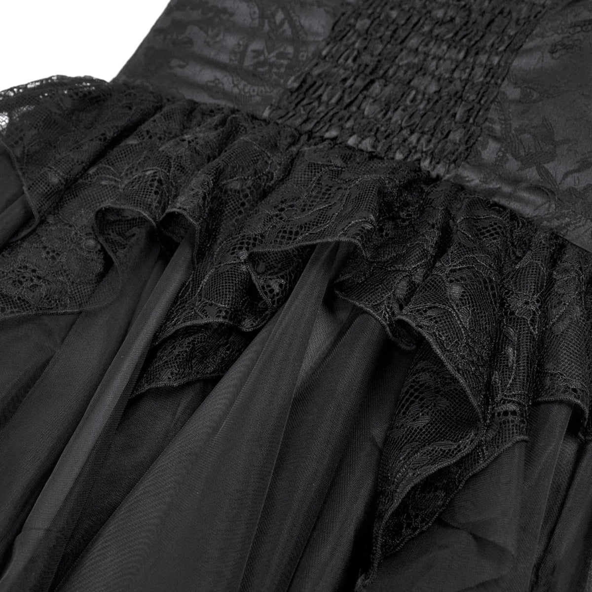 Vestido de Tirantes con Tul y Encaje Asimétrico - Image 13