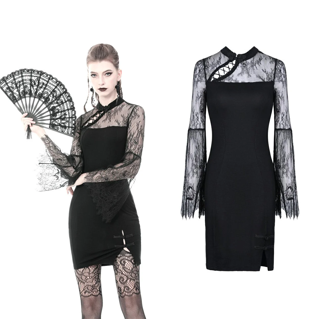 Vestido de Tubo con Encaje - Image 3
