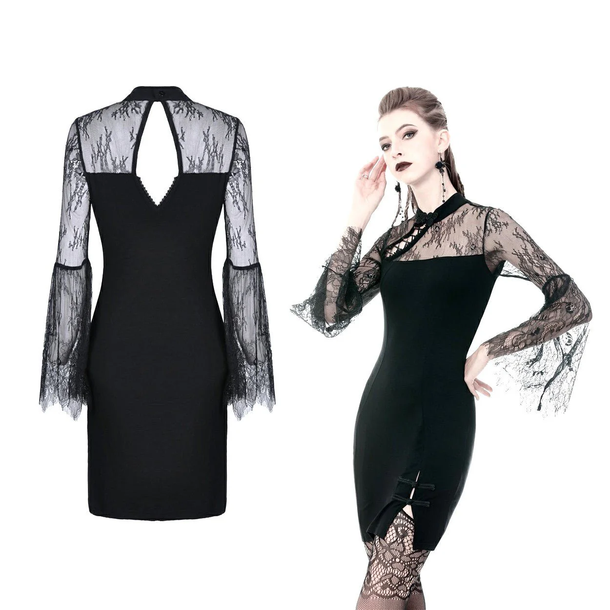 Vestido de Tubo con Encaje - Image 4