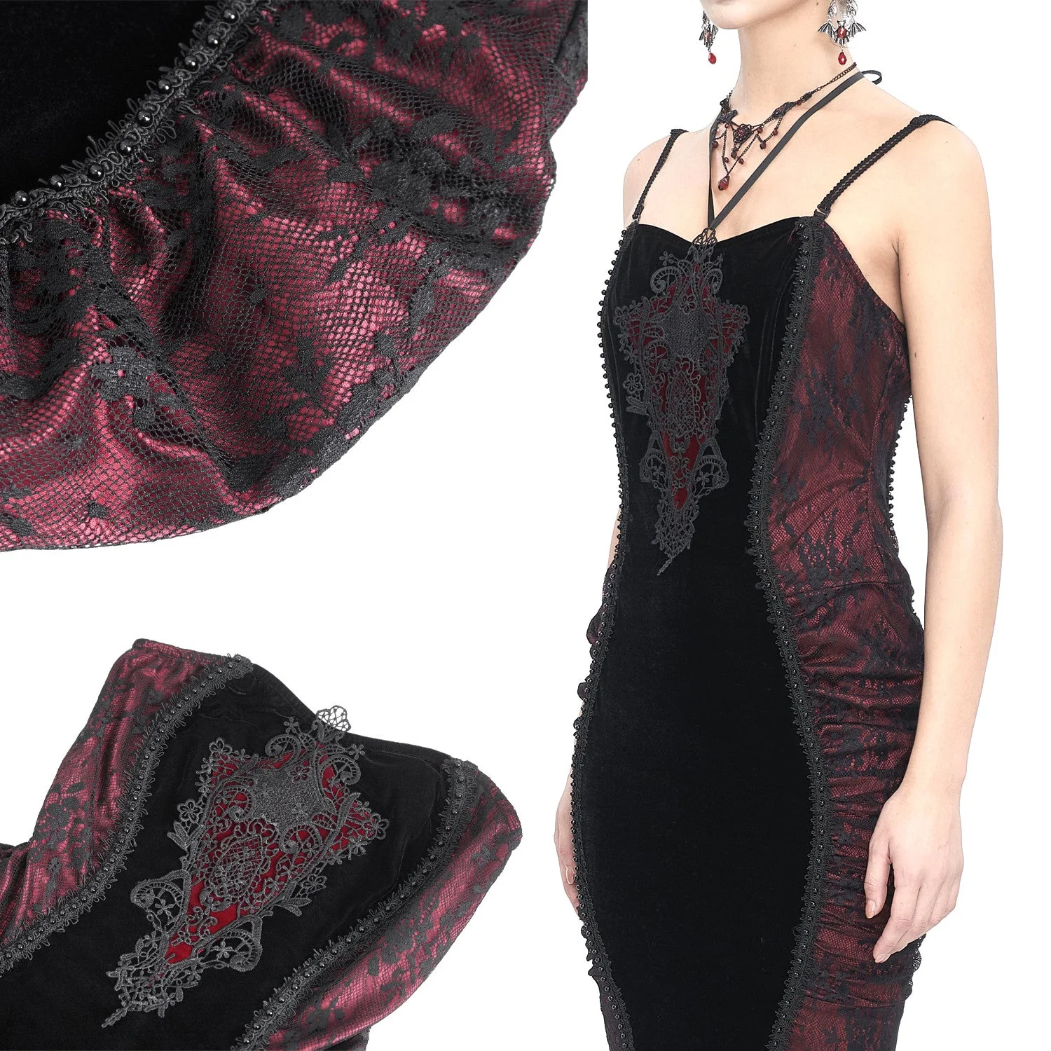 Vestido Elegante Rojo y Negro - Image 4