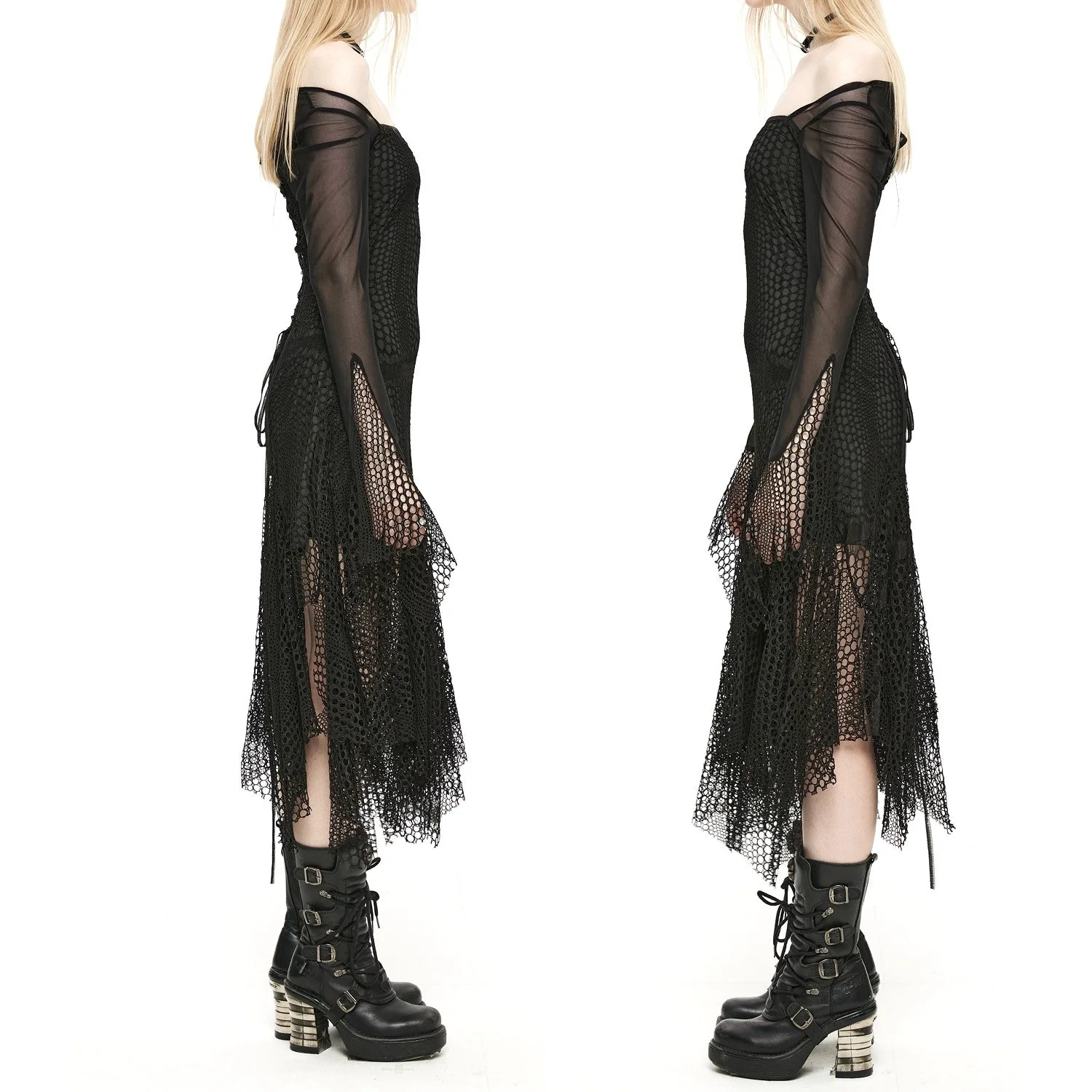 Vestido con Tul y Rejilla - Image 3