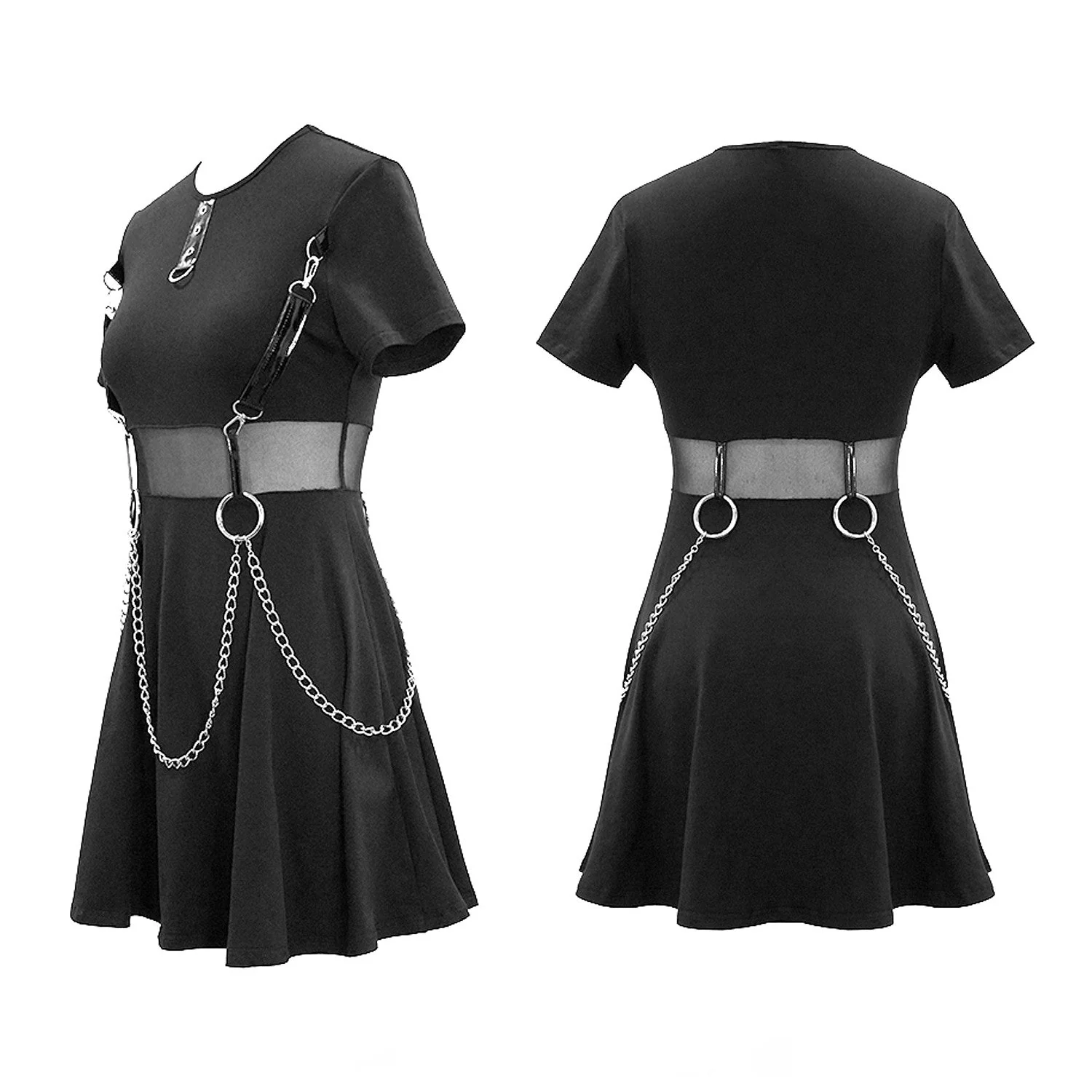Vestido Corto con Cadenas - Image 4