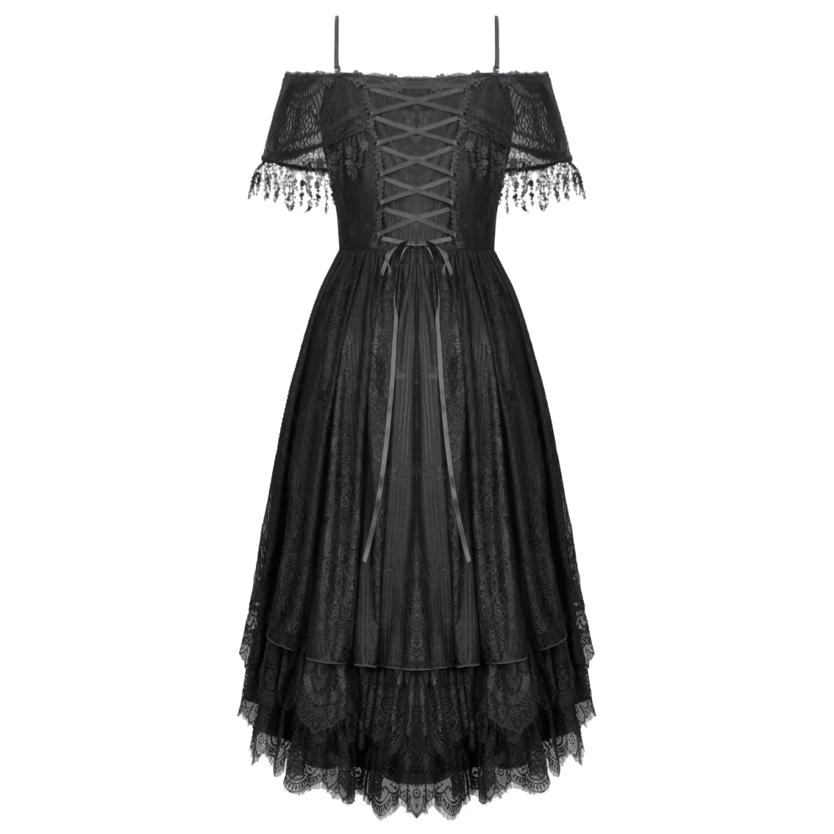 Vestido Gótico Encaje | Hombros Caídos - Image 11