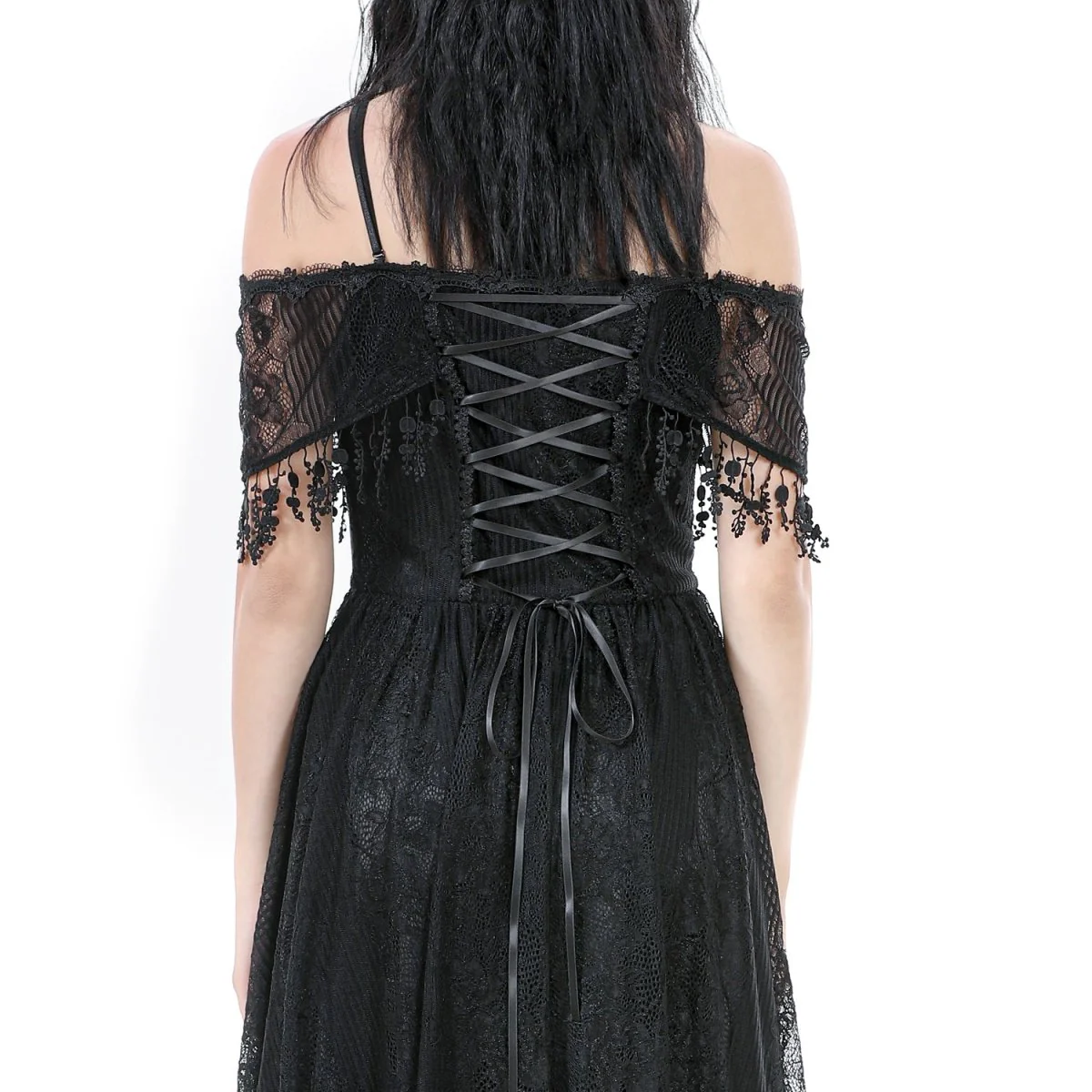 Vestido Gótico Encaje | Hombros Caídos - Image 6