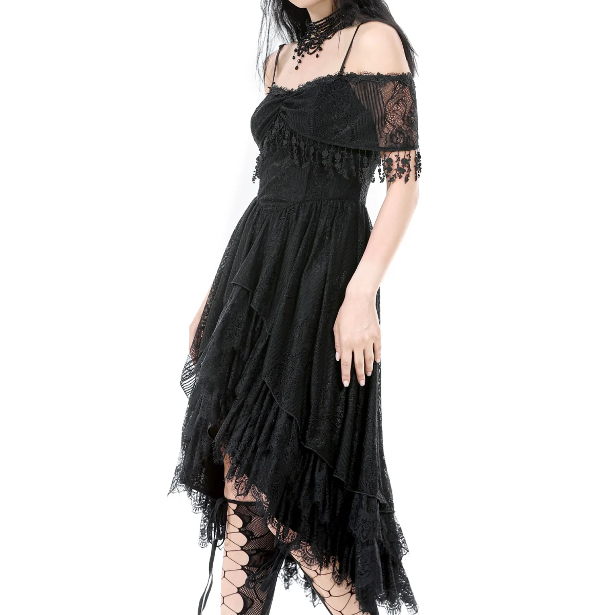 Vestido Gótico Encaje | Hombros Caídos - Image 9