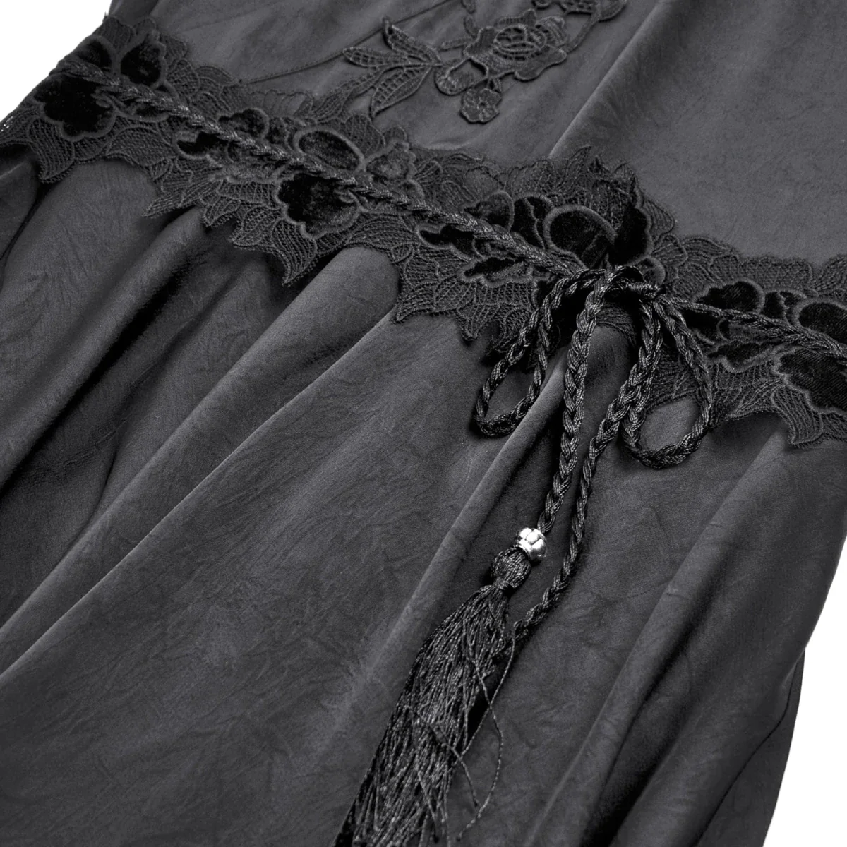 Vestido Kimono Asimétrico con Encaje y Flecos - Image 10