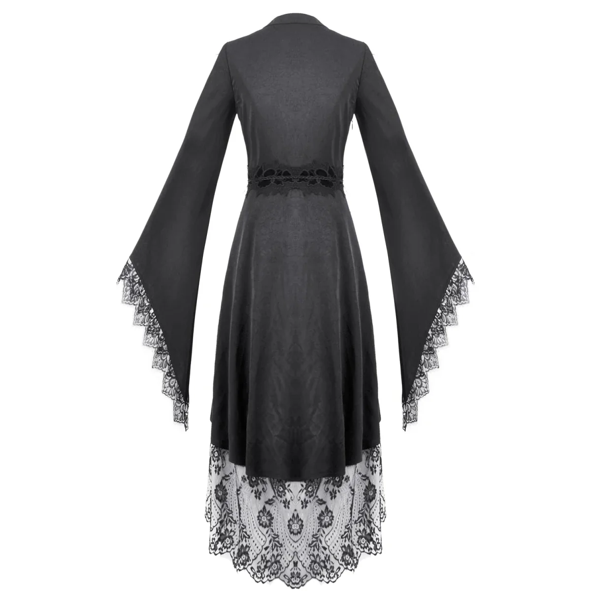 Vestido Kimono Asimétrico con Encaje y Flecos - Image 7