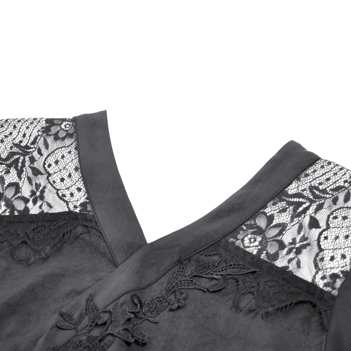 Vestido Kimono Asimétrico con Encaje y Flecos - Image 8