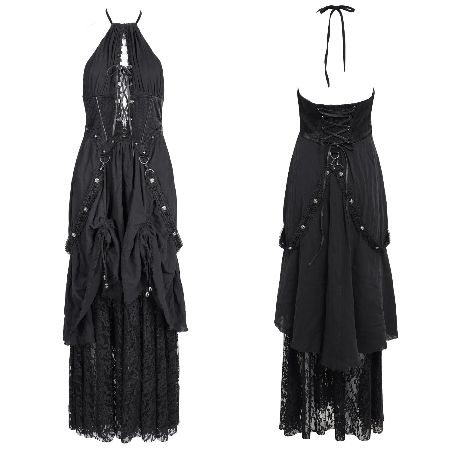 Vestido Largo de Algodón Con Encaje"Coven" - Image 7