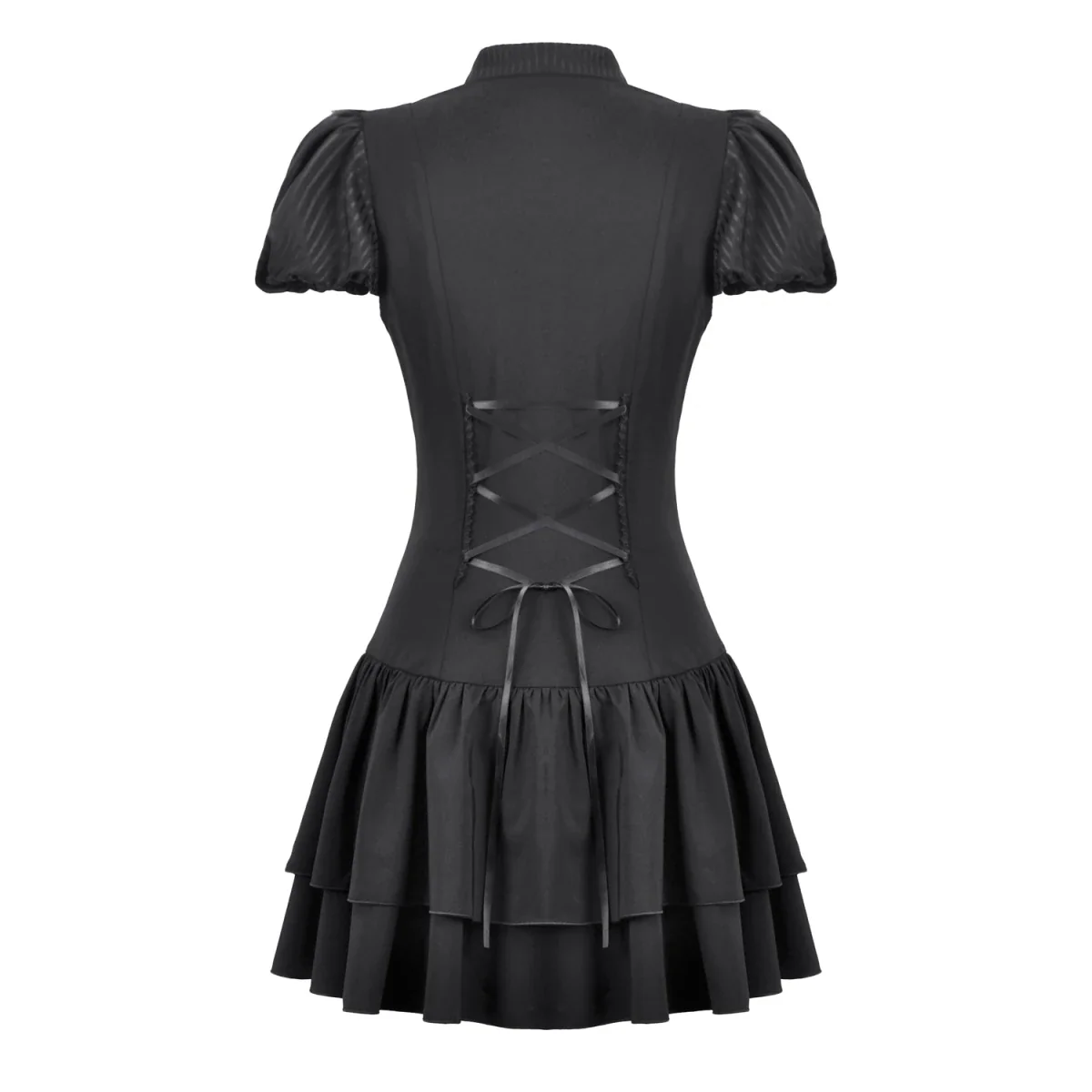 Vestido Mini con Pechera de Volantes y Lazos - Image 6
