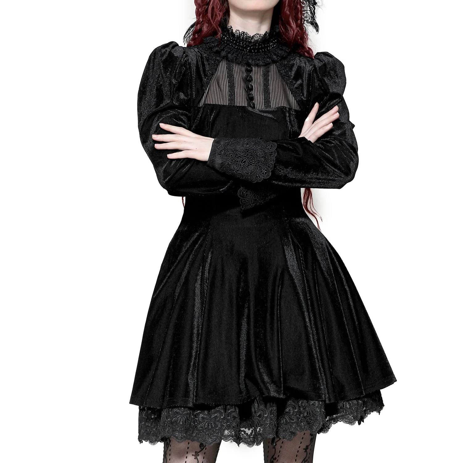 Minivestido Gótico de Terciopelo"Seraphina" - Image 4