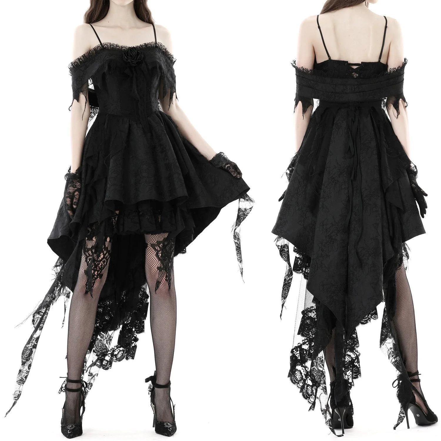 Vestido Negro con Encaje - Image 2