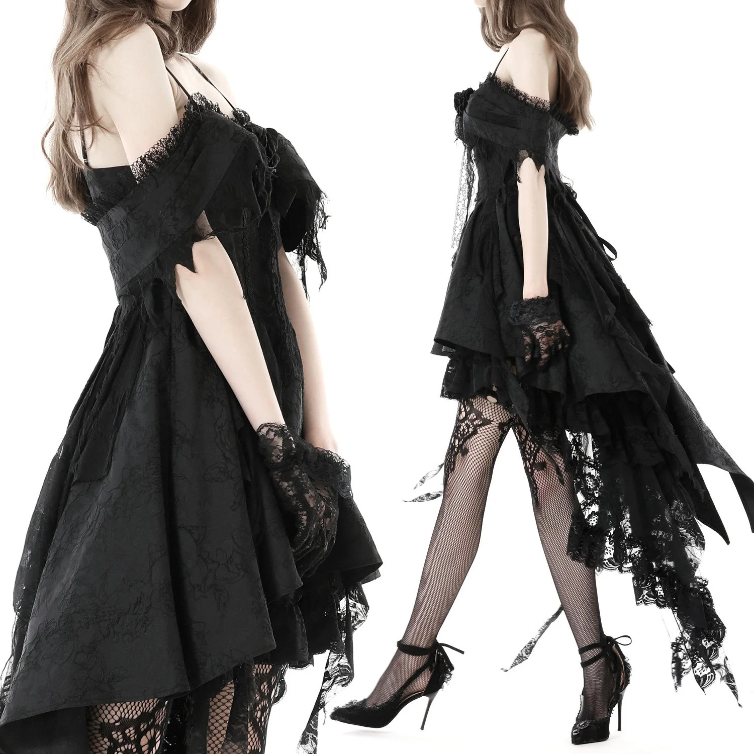 Vestido Negro con Encaje - Image 3