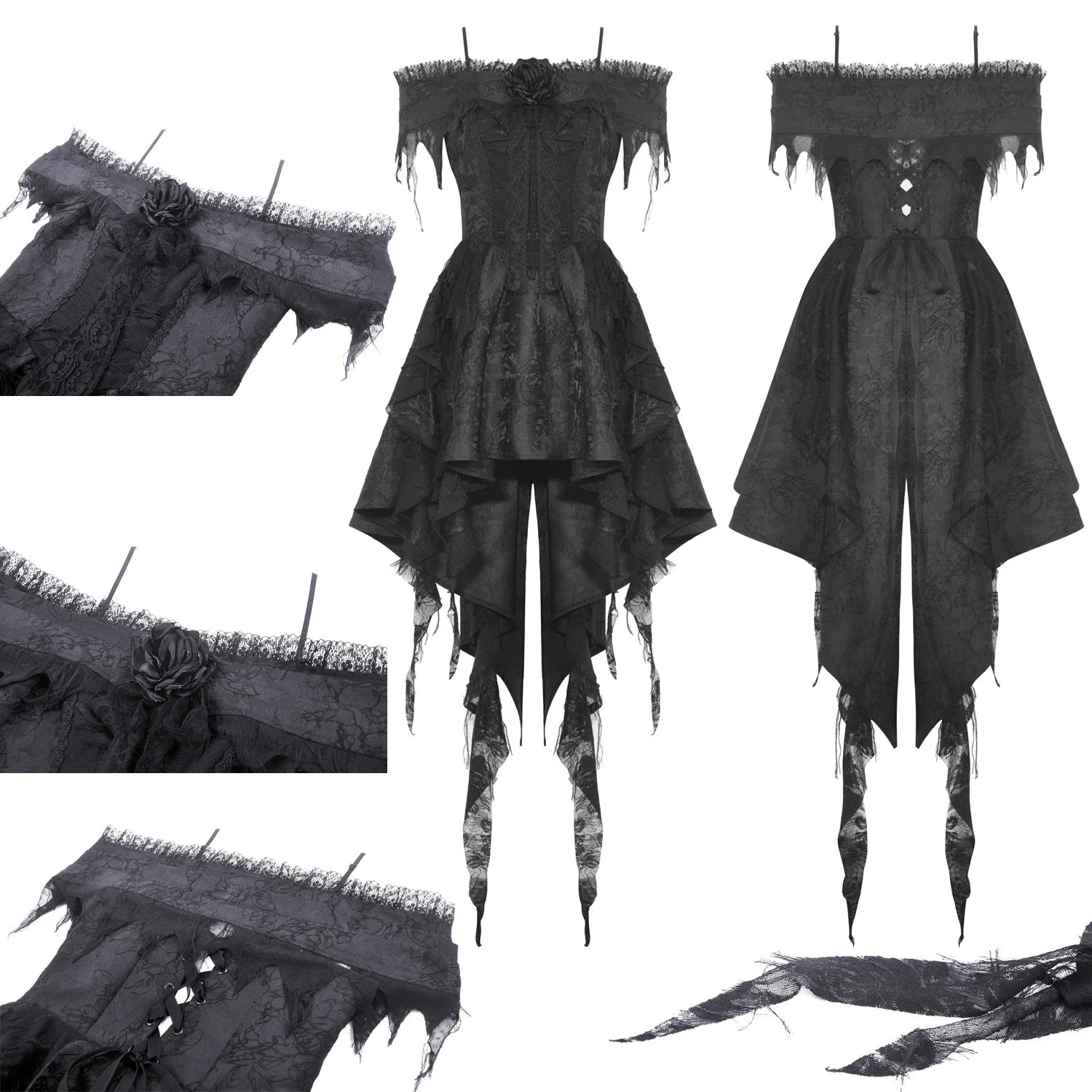 Vestido Negro con Encaje - Image 4