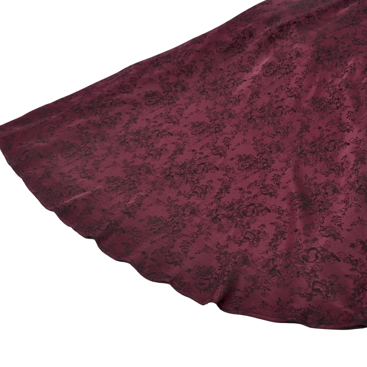 Vestido Largo Burdeos Gótico | Volantes Asimétricos - Image 14