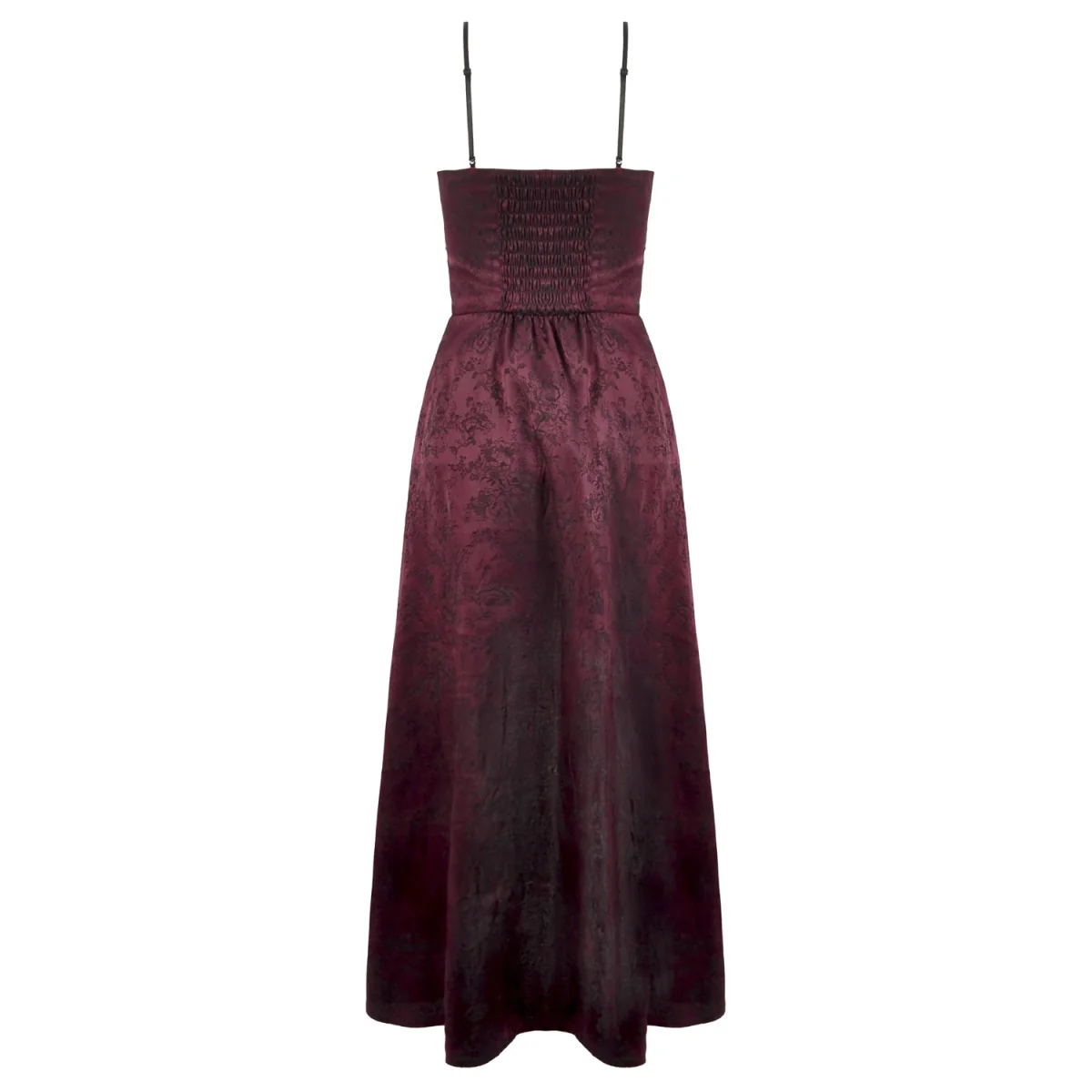 Vestido Largo Burdeos Gótico | Volantes Asimétricos - Image 9