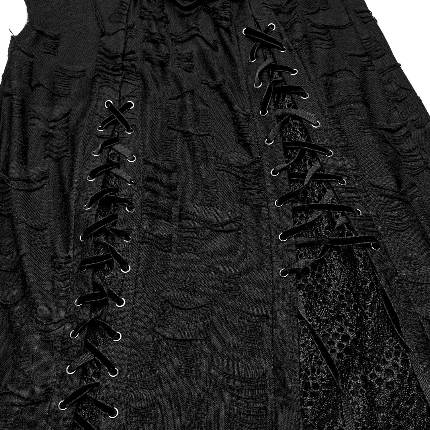 Vestido Desgastado con Hebillas y Rejilla “Widow's Kiss” - Image 7